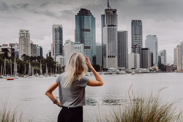 Brisbane City Bushfire and Hail Storm Hazards Girl Blonde girl in Brisbane City watching a Brisbane hail storm with large hail