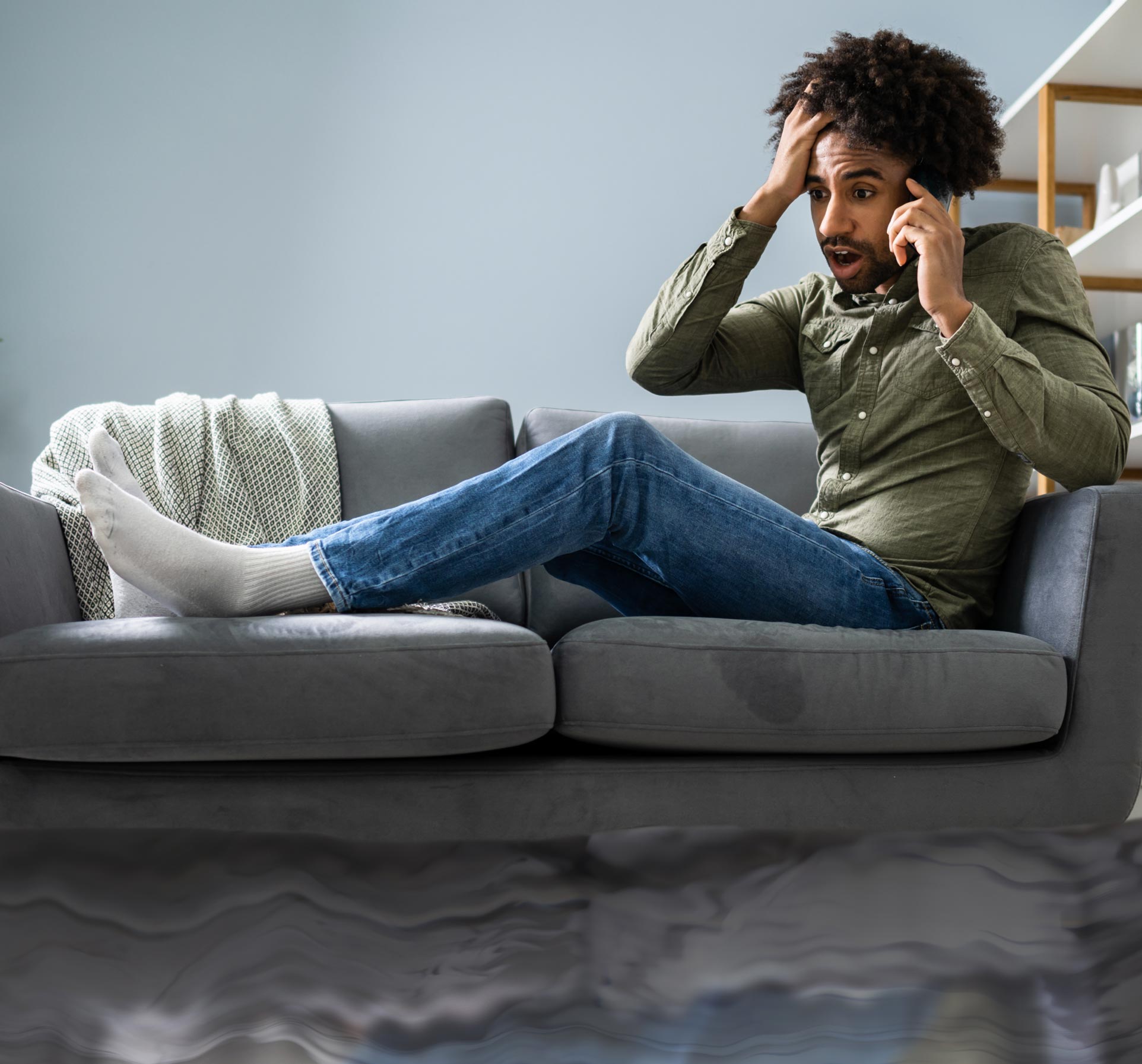 A man calling Storm Smart in a hurry.